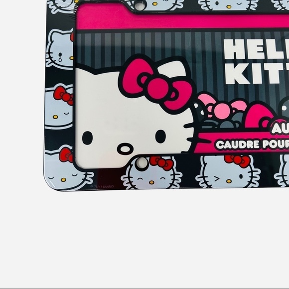Hello Kitty License Plate Frame Pink Red Bows - Picture 3 of 5